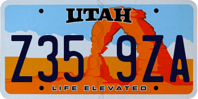 UT license plate Z359ZA