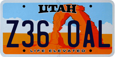 UT license plate Z360AL