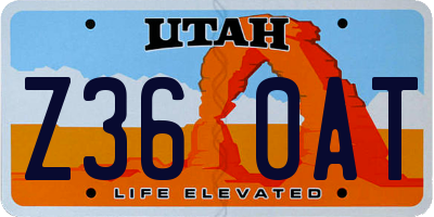 UT license plate Z360AT