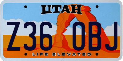 UT license plate Z360BJ