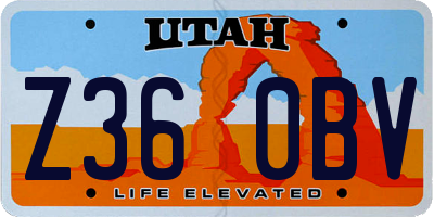 UT license plate Z360BV