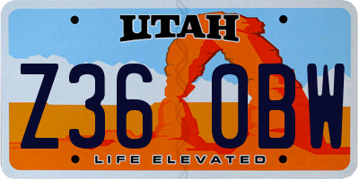UT license plate Z360BW