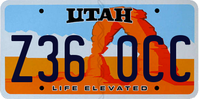UT license plate Z360CC
