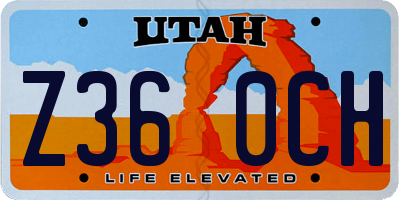 UT license plate Z360CH