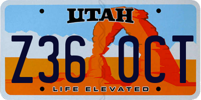 UT license plate Z360CT
