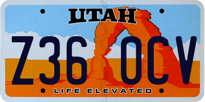 UT license plate Z360CV