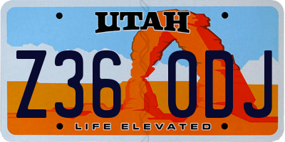 UT license plate Z360DJ