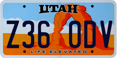 UT license plate Z360DV