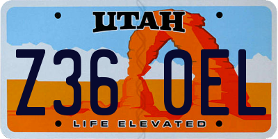 UT license plate Z360EL