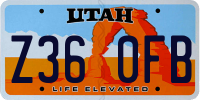 UT license plate Z360FB