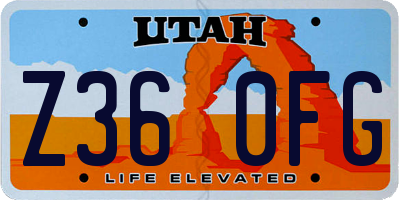 UT license plate Z360FG