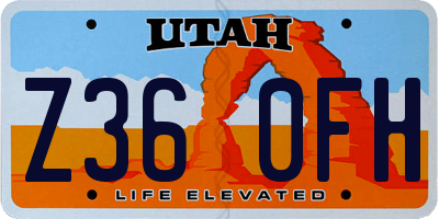 UT license plate Z360FH