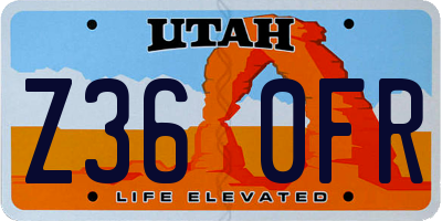UT license plate Z360FR