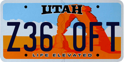 UT license plate Z360FT