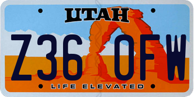 UT license plate Z360FW