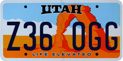 UT license plate Z360GG
