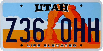 UT license plate Z360HH