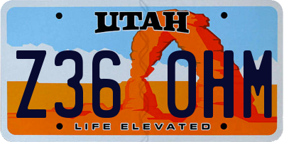 UT license plate Z360HM