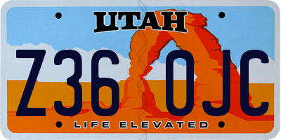 UT license plate Z360JC