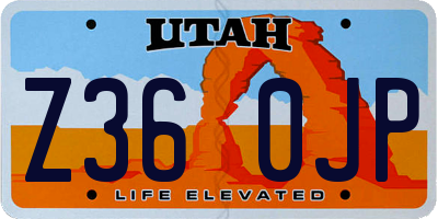 UT license plate Z360JP