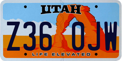 UT license plate Z360JW