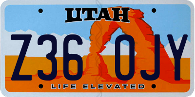 UT license plate Z360JY
