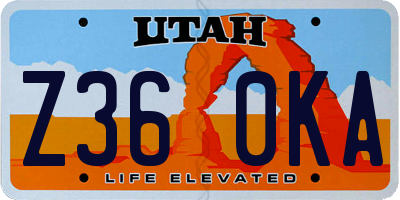 UT license plate Z360KA