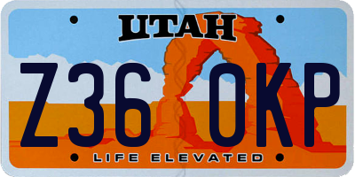 UT license plate Z360KP