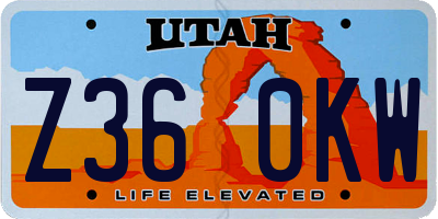 UT license plate Z360KW