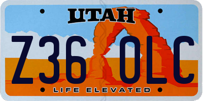 UT license plate Z360LC