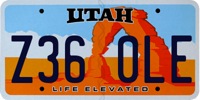 UT license plate Z360LE