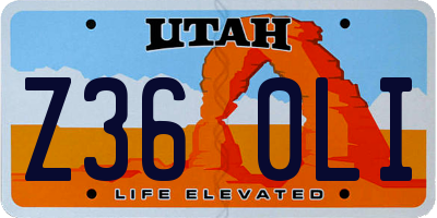 UT license plate Z360LI