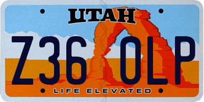 UT license plate Z360LP