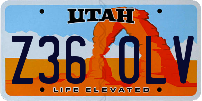 UT license plate Z360LV
