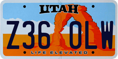 UT license plate Z360LW