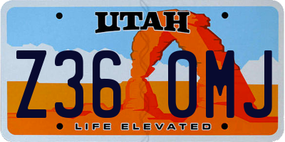UT license plate Z360MJ