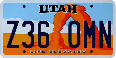 UT license plate Z360MN