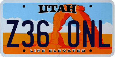 UT license plate Z360NL