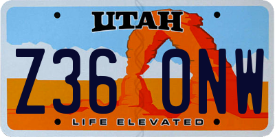 UT license plate Z360NW
