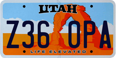 UT license plate Z360PA