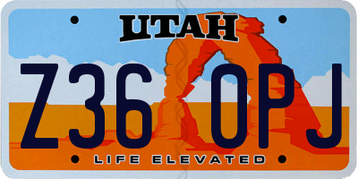 UT license plate Z360PJ