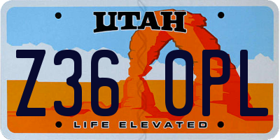 UT license plate Z360PL
