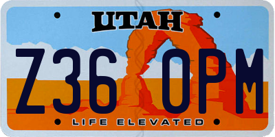 UT license plate Z360PM