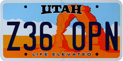 UT license plate Z360PN