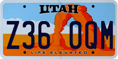 UT license plate Z360QM