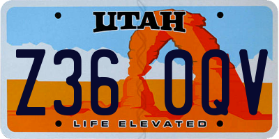 UT license plate Z360QV