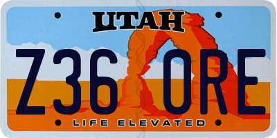 UT license plate Z360RE
