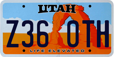 UT license plate Z360TH