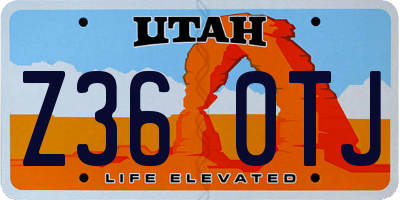 UT license plate Z360TJ