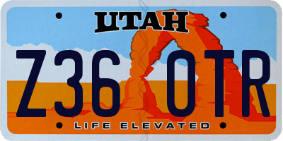 UT license plate Z360TR